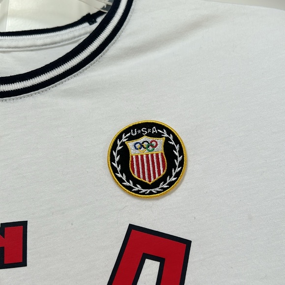 NIKE White Olympic Heritage Tee Men’s size L sewn on patch - Picture 5 of 7